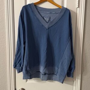 Aerie Blue V-Neck Pullover Jacket